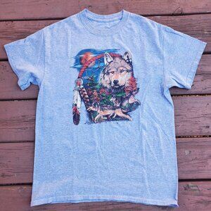 Vintage Gray Wolf Tee - Size S